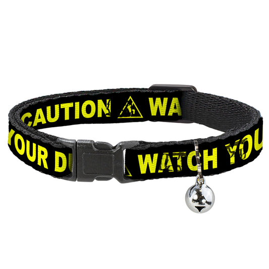 Cat Collar Breakaway - CAUTION WATCH YOUR DUBSTEP Black Yellow