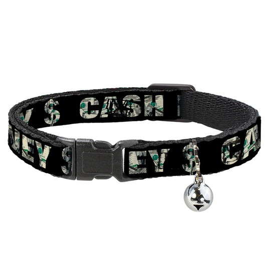 Cat Collar Breakaway - CASH MONEY $ Black Dollars