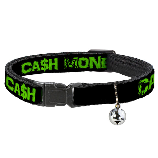 Cat Collar Breakaway - CA$H MONEY Black Green
