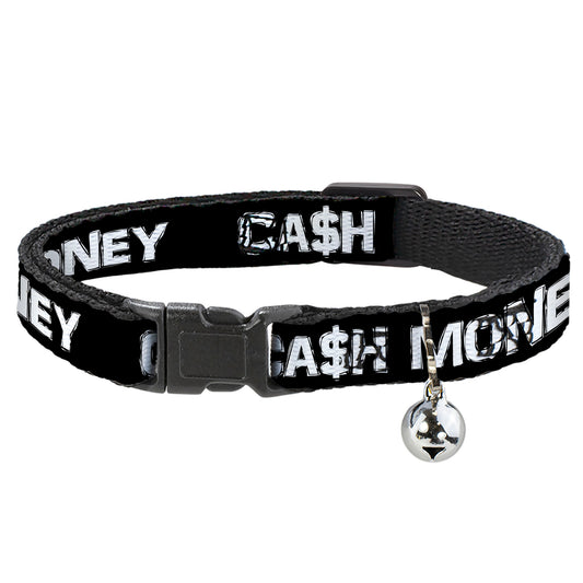 Cat Collar Breakaway - CA$H MONEY Black White