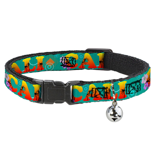 Cat Collar Breakaway - CALI Tropical Aqua Multi Color
