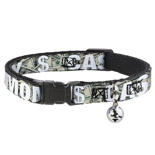 Cat Collar Breakaway - CASH MONEY $ Dollars White