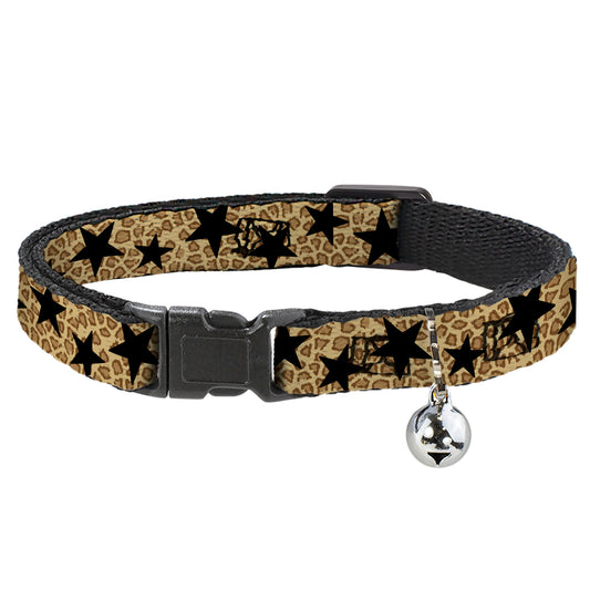 Cat Collar Breakaway - Cheetah Stars Tan Black