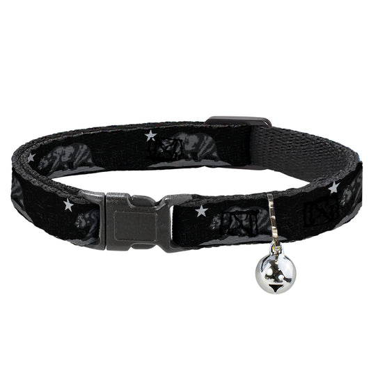 Cat Collar Breakaway - Cali Bear Black Grays