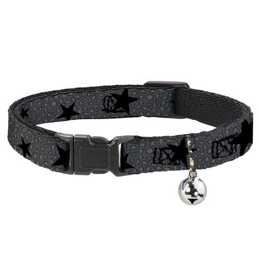 Cat Collar Breakaway - Cheetah Stars Gray Black
