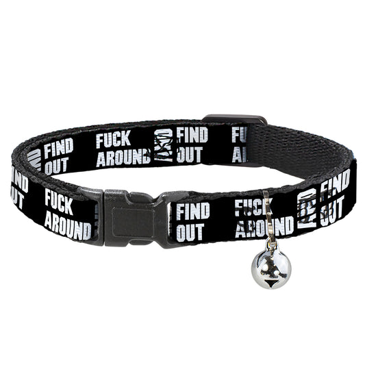 Cat Collar Breakaway - FAFO FUCK AROUND AND FIND OUT Bold Black White