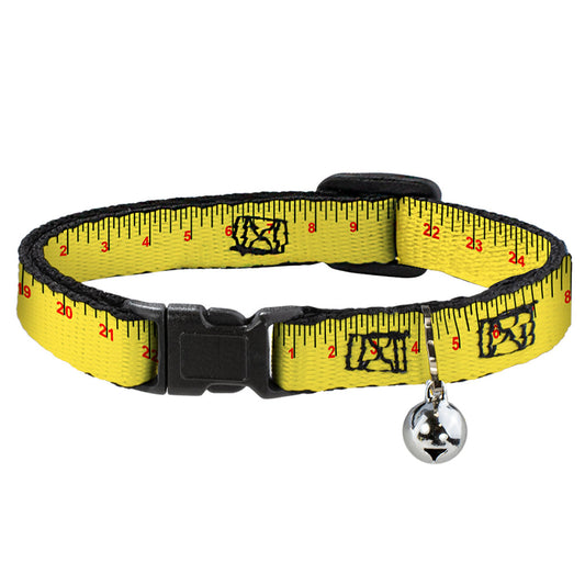 Cat Collar Breakaway - Measuring Tape Yellow Black Red