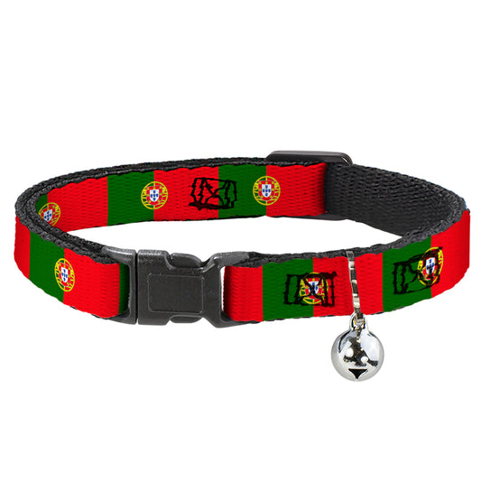 Cat Collar Breakaway - Portugal Flag Green Red