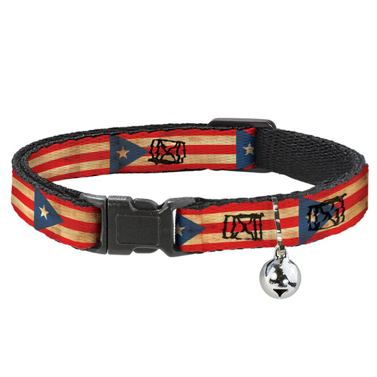 Cat Collar Breakaway - Puerto Rico Flag Continuous Vintage