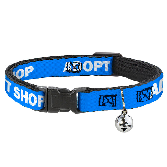 Cat Collar Breakaway - Pet Quote ADOPT DON'T SHOP Blue White