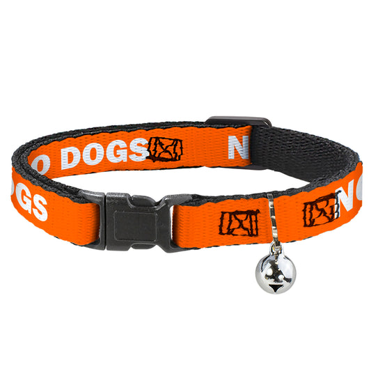 Cat Collar Breakaway - Pet Quote NO DOGS Orange White