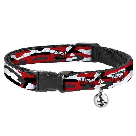 Cat Collar Breakaway - Camo Red Black Gray White
