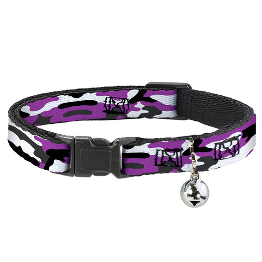 Cat Collar Breakaway - Camo Purple Black Gray White