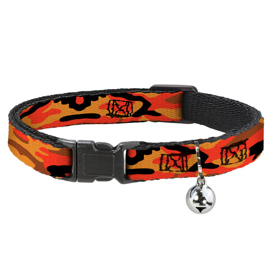 Cat Collar Breakaway - Camo Oranges Black