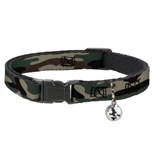 Breakaway Cat Collar with Bell - Camo Olive3