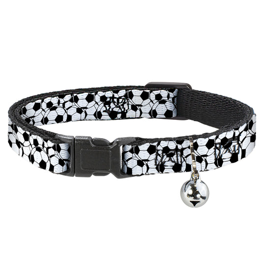 Cat Collar Breakaway with Bell - Soccer Balls Stacked