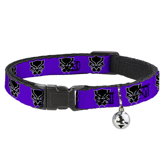 Cat Collar Breakaway - Black Panther Avengers Icon Purple White Black