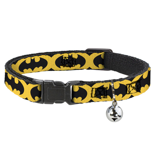 Cat Collar Breakaway - Bat Signal-5 Black Yellow Black