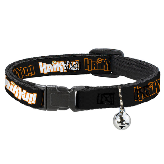 Breakaway Cat Collar with Bell - HAIKYU Title Logos Black/Orange/White
