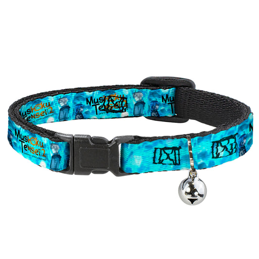 Breakaway Cat Collar with Bell - MUSHOKU TENSEI Rudeus and Roxy Pose and Title Logo Blues