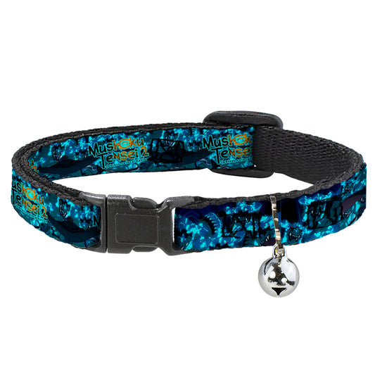 Breakaway Cat Collar with Bell - MUSHOKU TENSEI Manatite Hydra Magic Crystal Battle Scene and Title Logo Blues