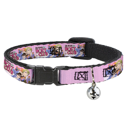 Breakaway Cat Collar with Bell - OURAN HIGH SCHOOL Character Group Pose and Title Logo Pinks