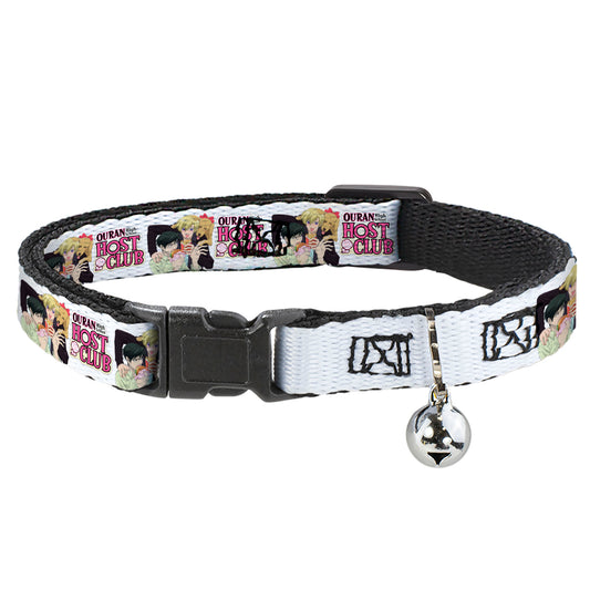 Breakaway Cat Collar with Bell - OURAN HIGH SCHOOL HOST CLUB Kyoya Haruhi and Antoinette Pose and Title Logo White