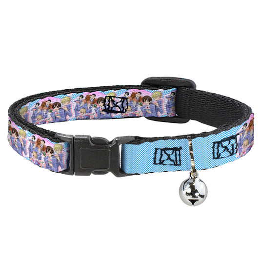 Breakaway Cat Collar with Bell - Ouran High School Host Club Seven Character Sushi Dining Pose Pink/Blue