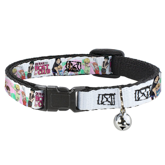 Breakaway Cat Collar with Bell - OURAN HIGH SCHOOL Seven Character Group Pose and Title Logo White