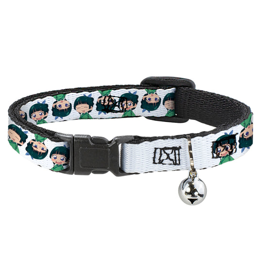Breakaway Cat Collar with Bell - The Apothecary Diaries Chibi Maomao Expressions Flip White