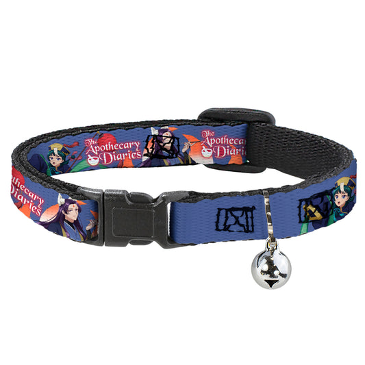 Breakaway Cat Collar with Bell - THE APOTHECARY DIARIES Jinshi and Maomao Pose and Title Logo Purple