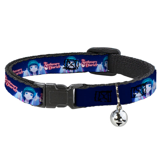 Breakaway Cat Collar with Bell - THE APOTHECARY DIARIES Maomao Hands Out Pose and Title Logo Purples