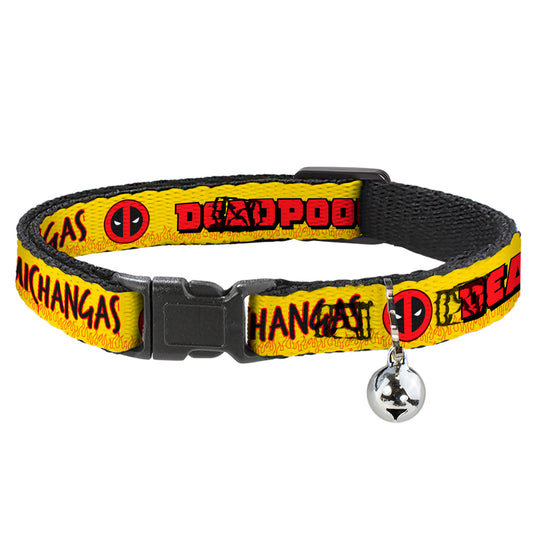 Cat Collar Breakaway - DEADPOOL'S CHIMICHANGAS Flames Yellow Black Red