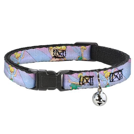 Cat Collar Breakaway - Tinker Bell Poses Purple Pink Fade