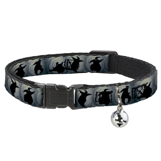 Cat Collar Breakaway - Oogie Boogie Silhouette Poses Gray Black