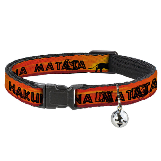 Cat Collar Breakaway - Lion King HAKUNA MATATA Sunset Oranges Black