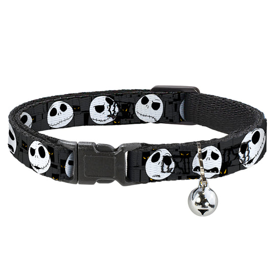 Cat Collar Breakaway - Nightmare Before Christmas Jack Expressions Gray