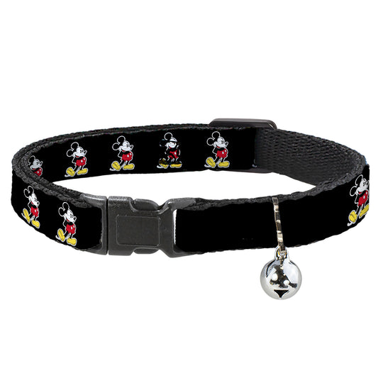 Cat Collar Breakaway - Classic Mickey Mouse Pose Black