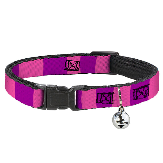Cat Collar Breakaway - Cheshire Cat Stripe Pink Purple