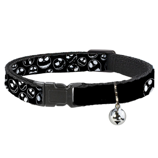 Cat Collar Breakaway - Jack Outline Expressions Scattered Black White