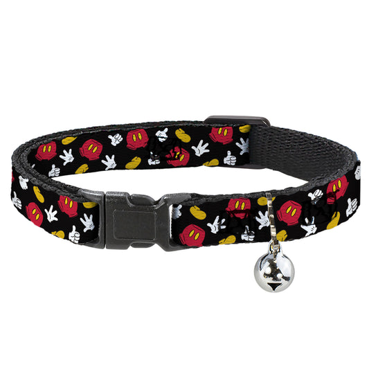 Cat Collar Breakaway - Mickey Mouse Costume Elements Scattered Black