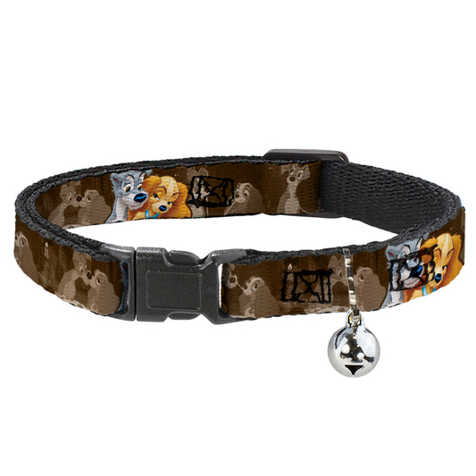 Cat Collar Breakaway - Lady and Tramp 2-Poses Spaghetti Kiss Scene Browns