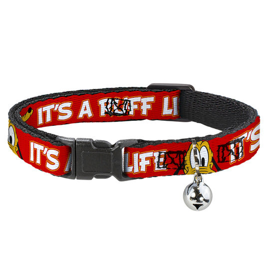 Cat Collar Breakaway - Pluto 2-Pose IT'S A RUFF LIFE Red Yellow White