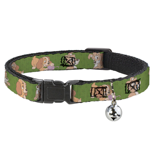 Cat Collar Breakaway - Lady and Tramp 6-Poses Olive Green