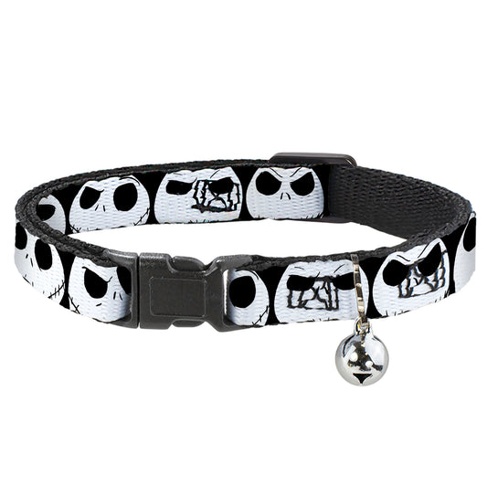 Cat Collar Breakaway - Nightmare Before Christmas 7-Jack Expressions CLOSE-UP Black White