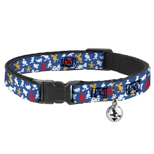 Cat Collar Breakaway - Donald Duck Face Scattered Blue