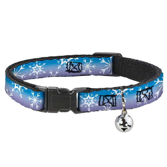 Cat Collar Breakaway - Frozen II Snowflakes Blues Purples White