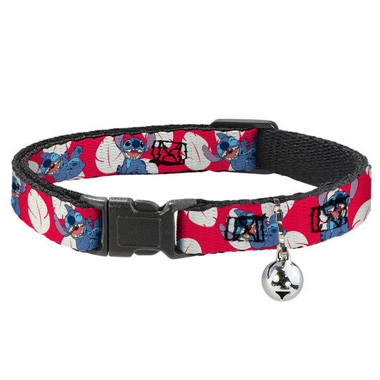 Cat Collar Breakaway - Lilo & Stitch Stitch 4-Poses Lilo Dress Leaves Red Ivory