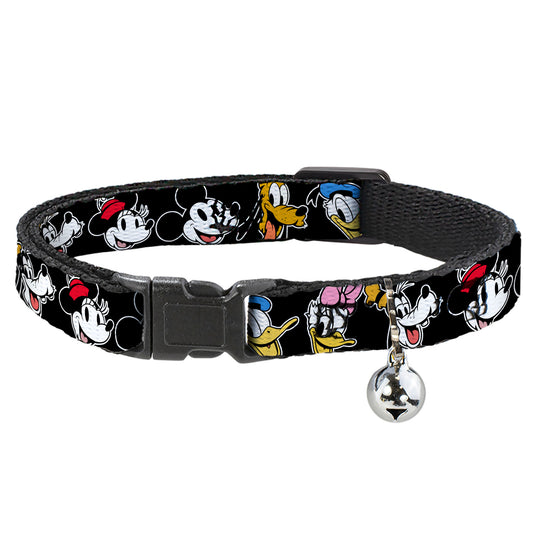 Cat Collar Breakaway - Disney The Sensational Six Smiling Faces Black