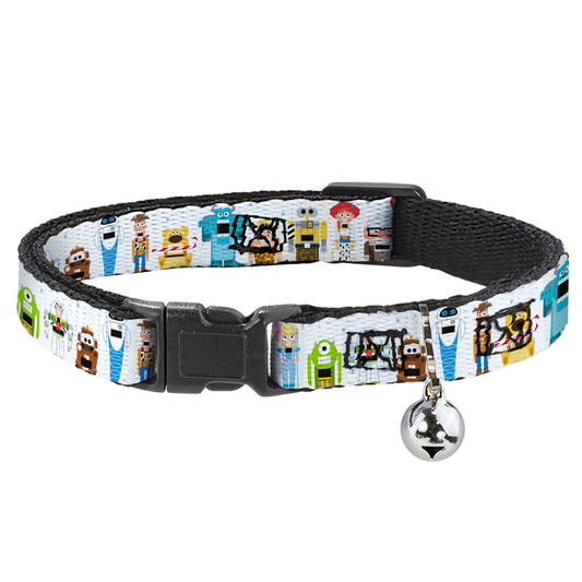 Cat Collar Breakaway with Bell - Pixar Holiday Collection Nutcracker Characters Lineup Stars White Blues - NARROW Fits 8.5-12"